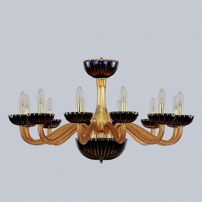 Подвесная люстра Bohemia Ivele Crystal Ivele Crystal 2 1309/12/300 G Am/Amber-Blue/H-1K