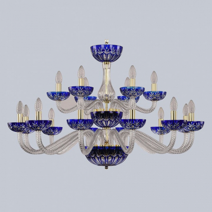 Подвесная люстра Bohemia Ivele Crystal Ivele Crystal 1 1308/12+6/360/2d G Cl/Clear-Blue/H-1I